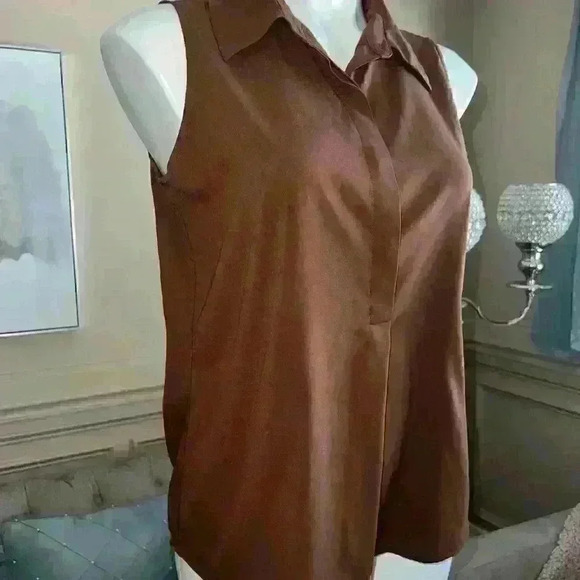 Tommy Hilfiger sleeveless blouse Brown Small - Picture 4 of 7